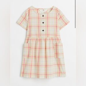 H&M Plaid Pink, Green, Yellow and Cream Kids Dress